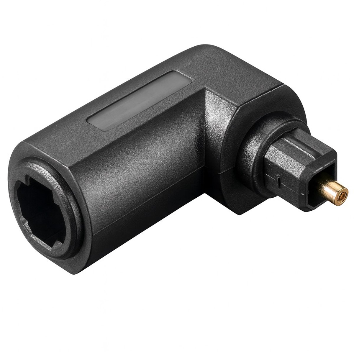 Optische verloopstekker - Toslink - Haaks - Verguld - Zwart - Allteq