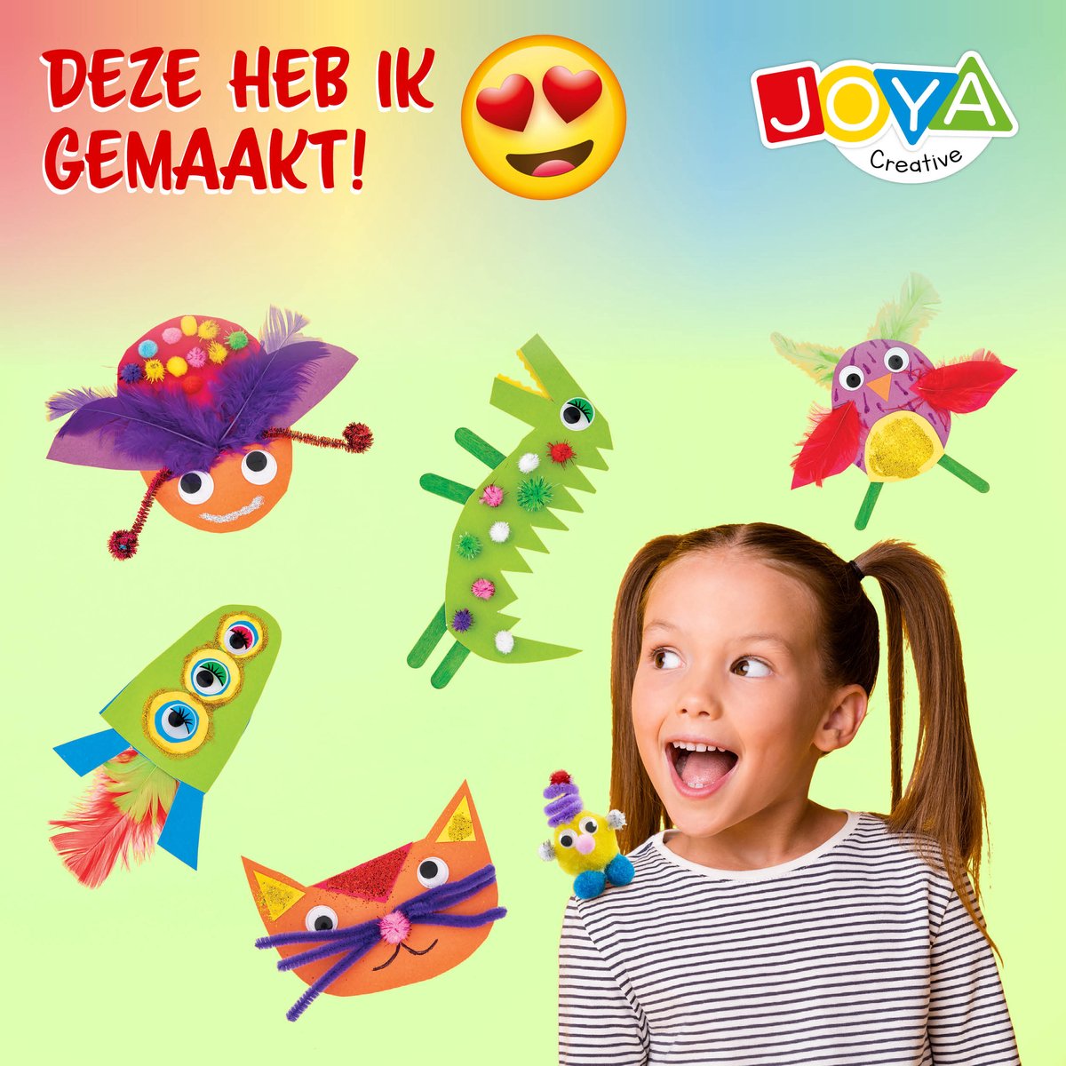 Knutselen voor Kinderen 1000pcs Knutselkoffer - Knutselen meisjes en jongens - Geschikt voor kinderen vanaf 4 jaar - In handige opbergkoffer - Joya Creative — afbeelding 2