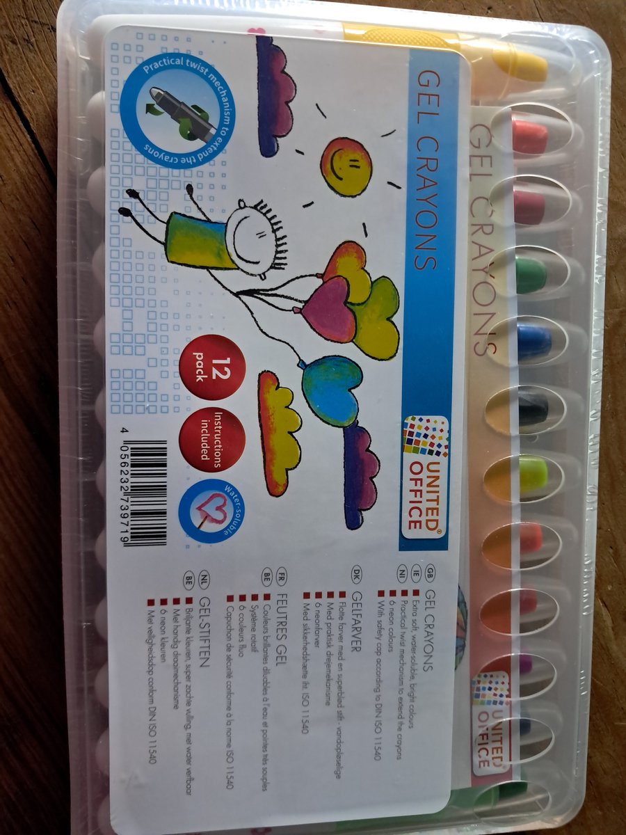 United Office Gel Stiften - 12 stuks - 6 neon kleuren