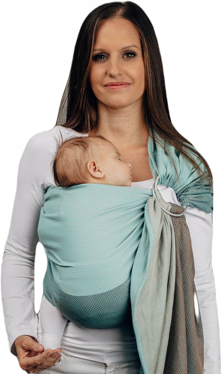 LennyLamb Ring Sling Baby Mint - Kleine visgraat