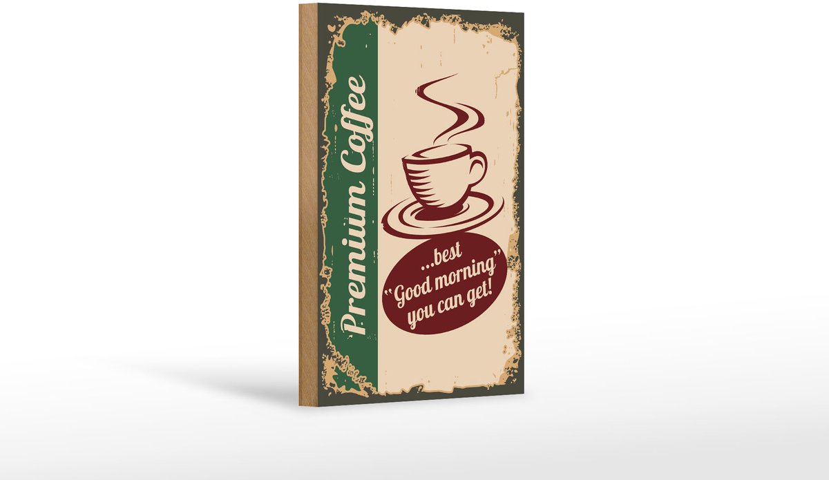 Holzschild Retro 12x18cm Kaffee Premium Coffee