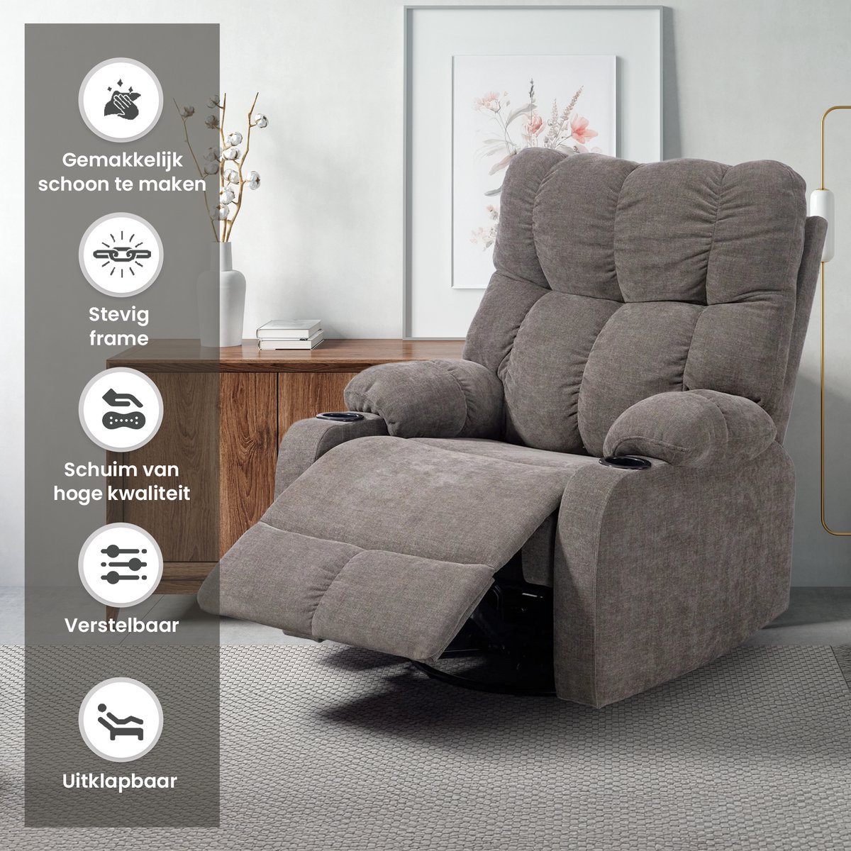 GranMaison Elektrische Massagestoel Lichtbruin - afbeelding 3