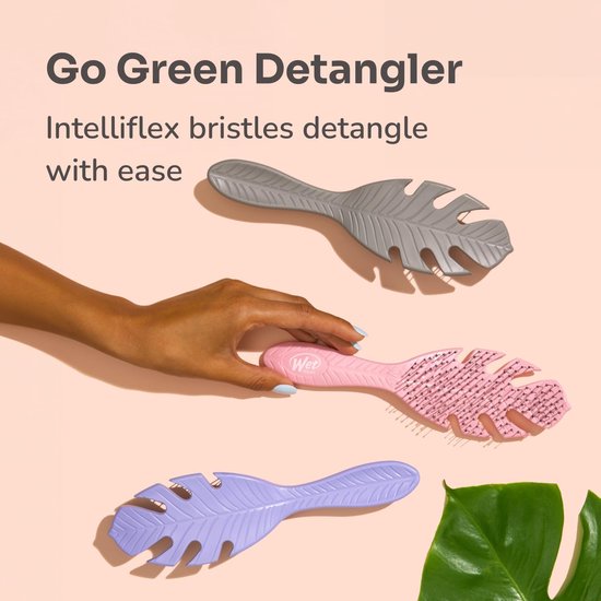 WetBrush Go Green Detangler Pink - Brosse à cheveux Anti Tangle - Biodégradable - 1 pièce