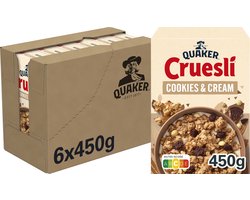 Quaker Cruesli Cookies & Cream - Ontbijtgranen - 6 x 450 gram