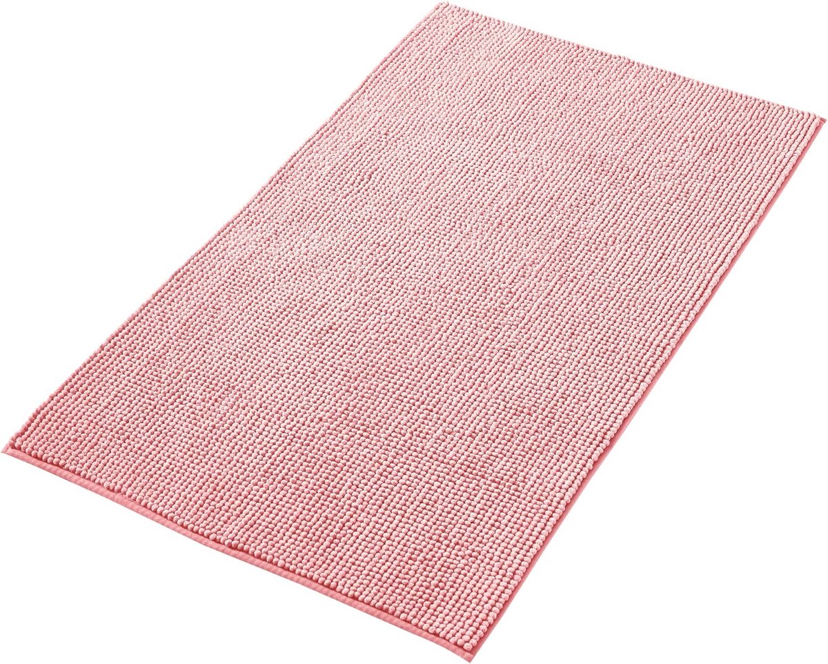 Badmat - 70 x 120 cm (Rechthoekig) - Anti-Slip - Super absorberend - machinewasbaar - Polyester - Glad geweven - Hoogpolig - Thermoplastisch rubber (TPR) - Gewicht : 1150 Gram - Kleur : Roze