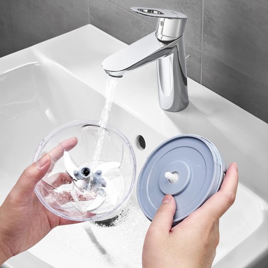 Mini Hachoir Manuel Cuisine 900 ml Met Drag Cord, Mixer 5 Lames in roestvrij staal, Oeg koppel, Hachoir Legume, Emissor (Blauw) van Emissor — afbeelding 5