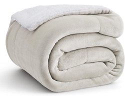 Bankdeken XL 150×200 cm – Warme, Dikke & Knuffelige Plaid – Beige