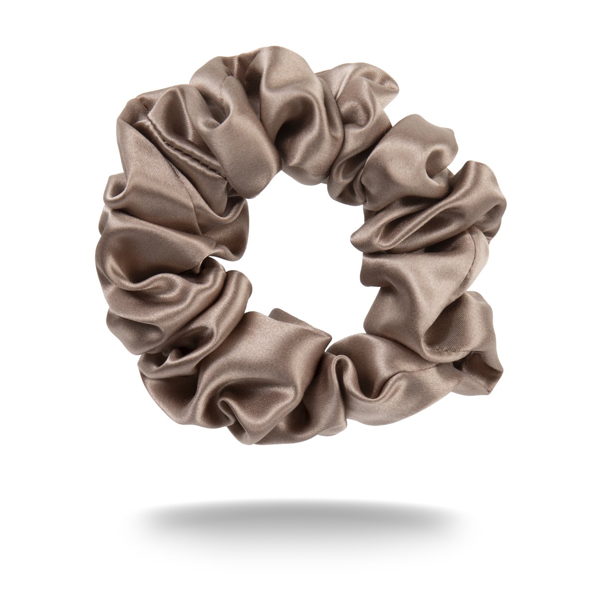 Scrunchie van 100% moerbeizijde - mulberry silk - haar elastiek zonder haarbreuk - haarverzorging - luxe scrunchie dames - Walure Aesthetics - large size - taupe