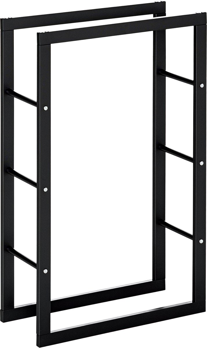 HOMCOM Haardhoutrek - Metaal - 60x25x100cm - Zwart