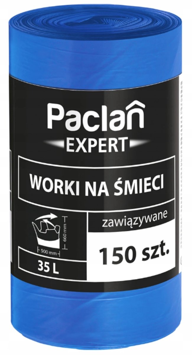 Paclan Expert Multitop – Afvalzakken – 35L – Extra Sterk – Trekband – 150 Stuks