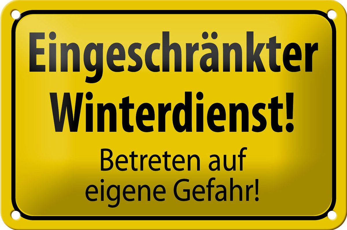 Blechschild Hinweis 18x12cm eingeschränkt Winterdienst