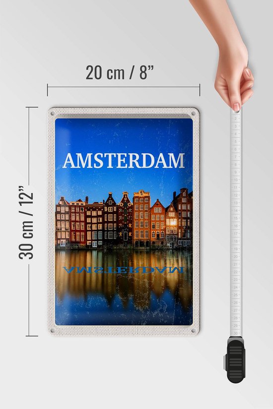 Plaque murale - Amsterdam Canal Houses Skyline
