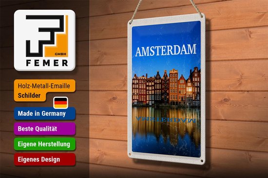 Plaque murale - Amsterdam Canal Houses Skyline