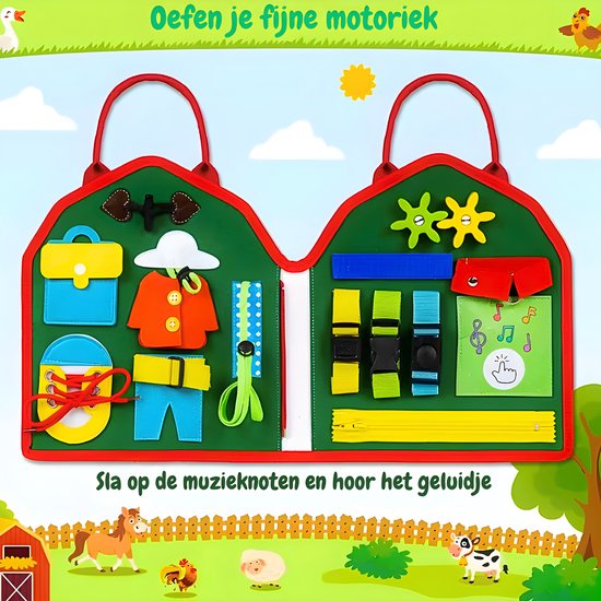 Mass Store - Montessori Activiteitenboek - Busy Board - Nederlands - Boerderij Thema - Educatief & Sensorisch Speelgoed van Merkloos — afbeelding 5