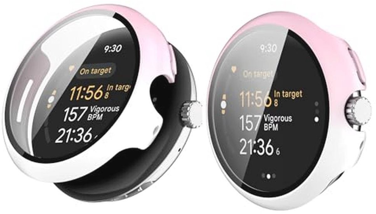 Hoesje voor Google Pixel Watch 3 (45 mm) - 2 Stuks, 360 Graden Bescherming met Gehard Glas