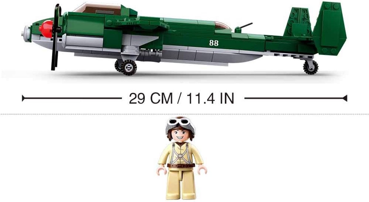 Sluban Army WWII Vliegtuig Tupolev TU-2 Bomber - Bouwspeelgoed vanaf 8 jaar - Constructiespeelgoed modelbouw - bouwdoos met 311 bouwstenen - M38-B0688 — afbeelding 5