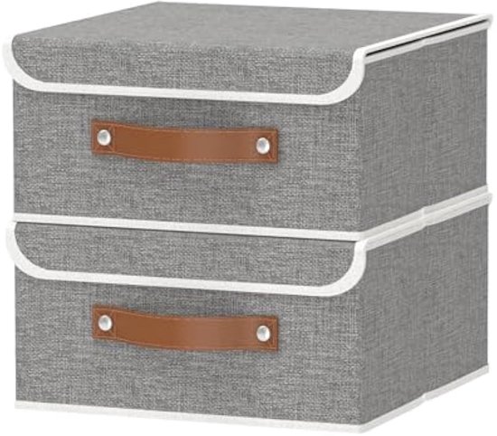 Lifewit 6-pack inklapbare kubus opbergdozen, decoratieve opbergmanden, middelgrote opbergkratten, open opbergkubussen met handgrepen, 30x30x30cm