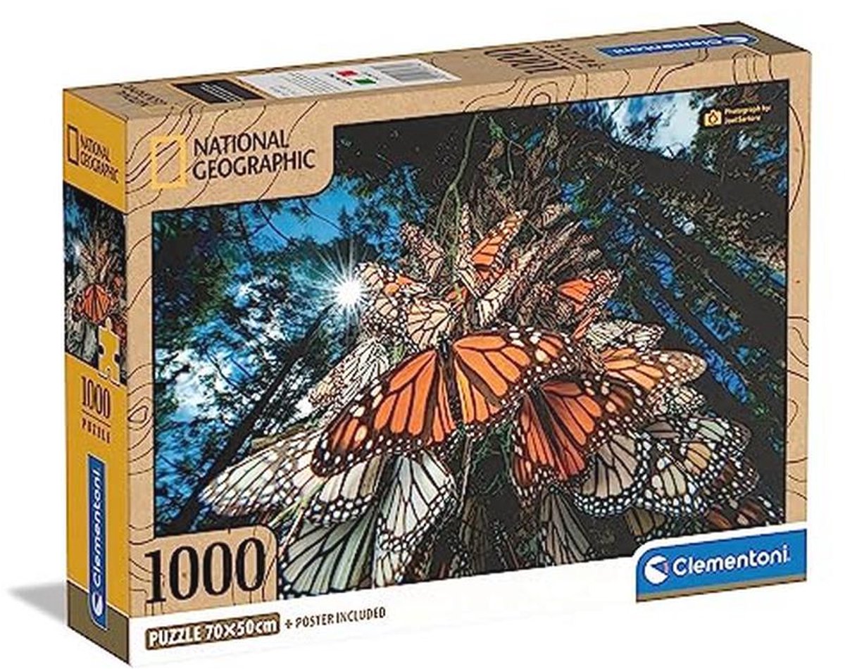 Nationale Geographic Monarca Vlinders Puzzel 1000 Stukken - Geschikt voor Volwassenen en Kinderen van 14-99 Jaar
