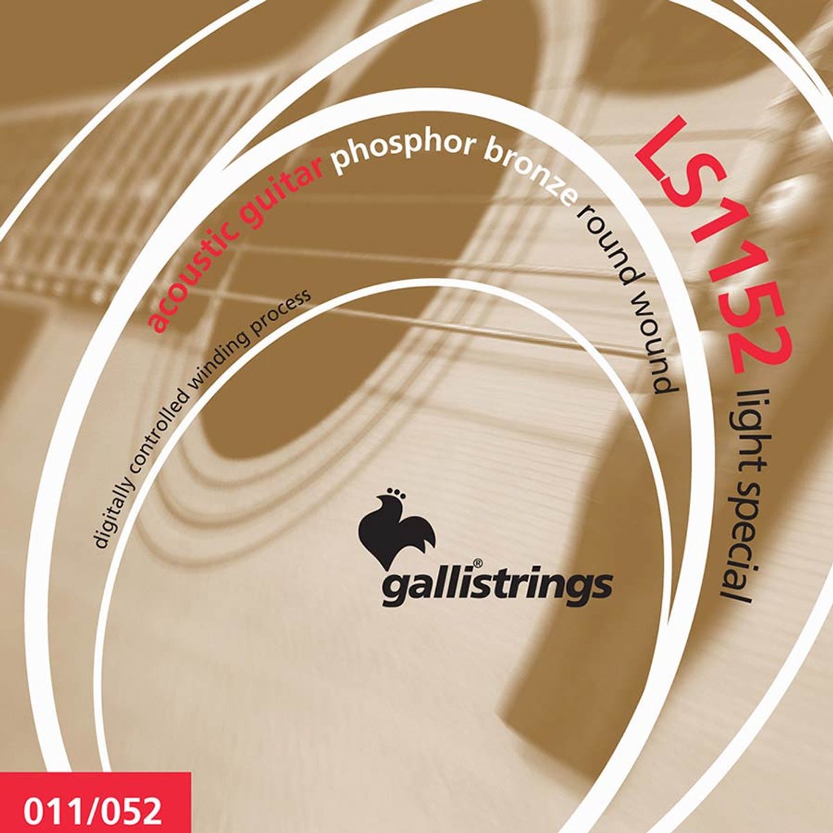 Snarenset akoestische gitaar - Galli LS1152 - Phosphor bronze - 11-52 - Light Special