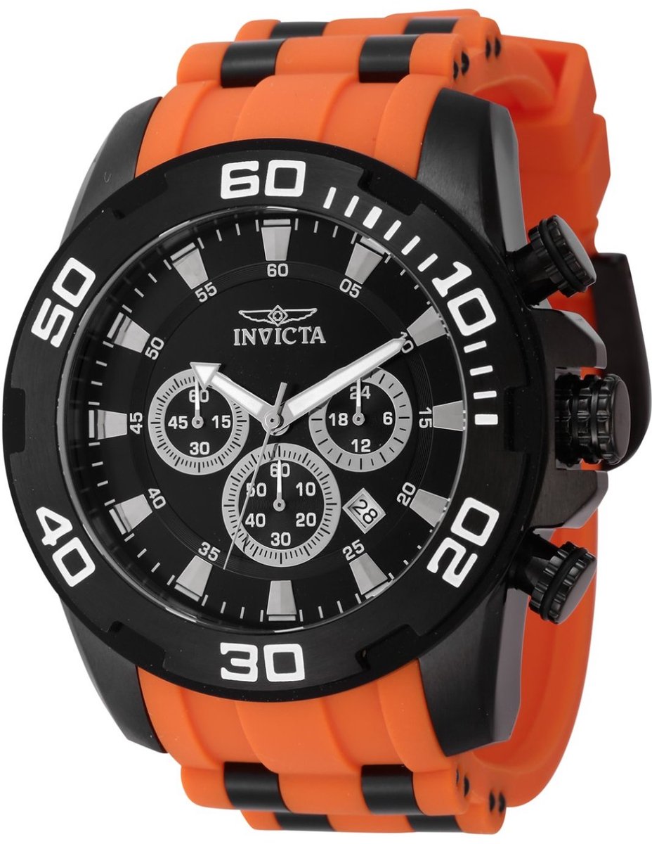 Invicta Pro Diver - SCUBA 44550 Heren Horloge - Waterdicht - Analoog - Quartz Uurwerk - Roestvrij Staal met zwarte Wijzerplaat - 50mm