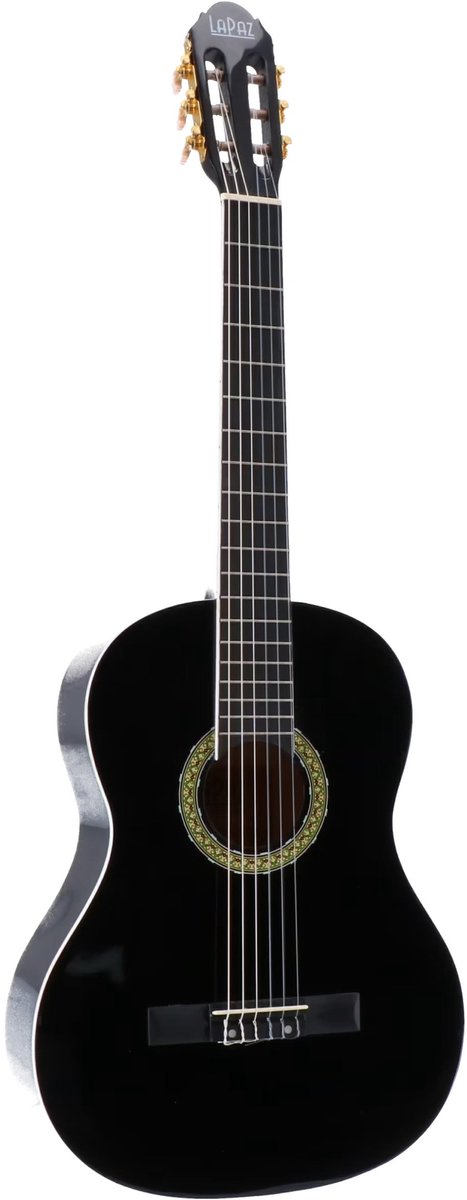 LaPaz 002 BK 4/4-formaat klassieke gitaar zwart