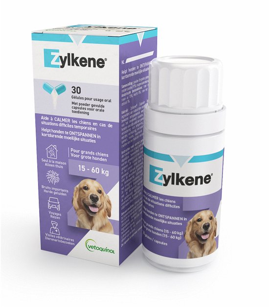 Zylkène Dieren Antistressmiddel - Zylkène 450 mg 15 - 60 kg - 30 capsules