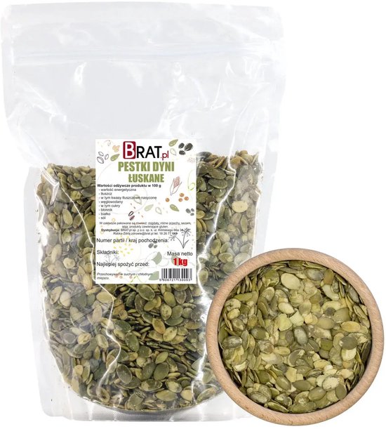 BRAT.pl Premium – Pompoenpitten – Ongebrand – Hoge kwaliteit – Rijk aan voedingsstoffen