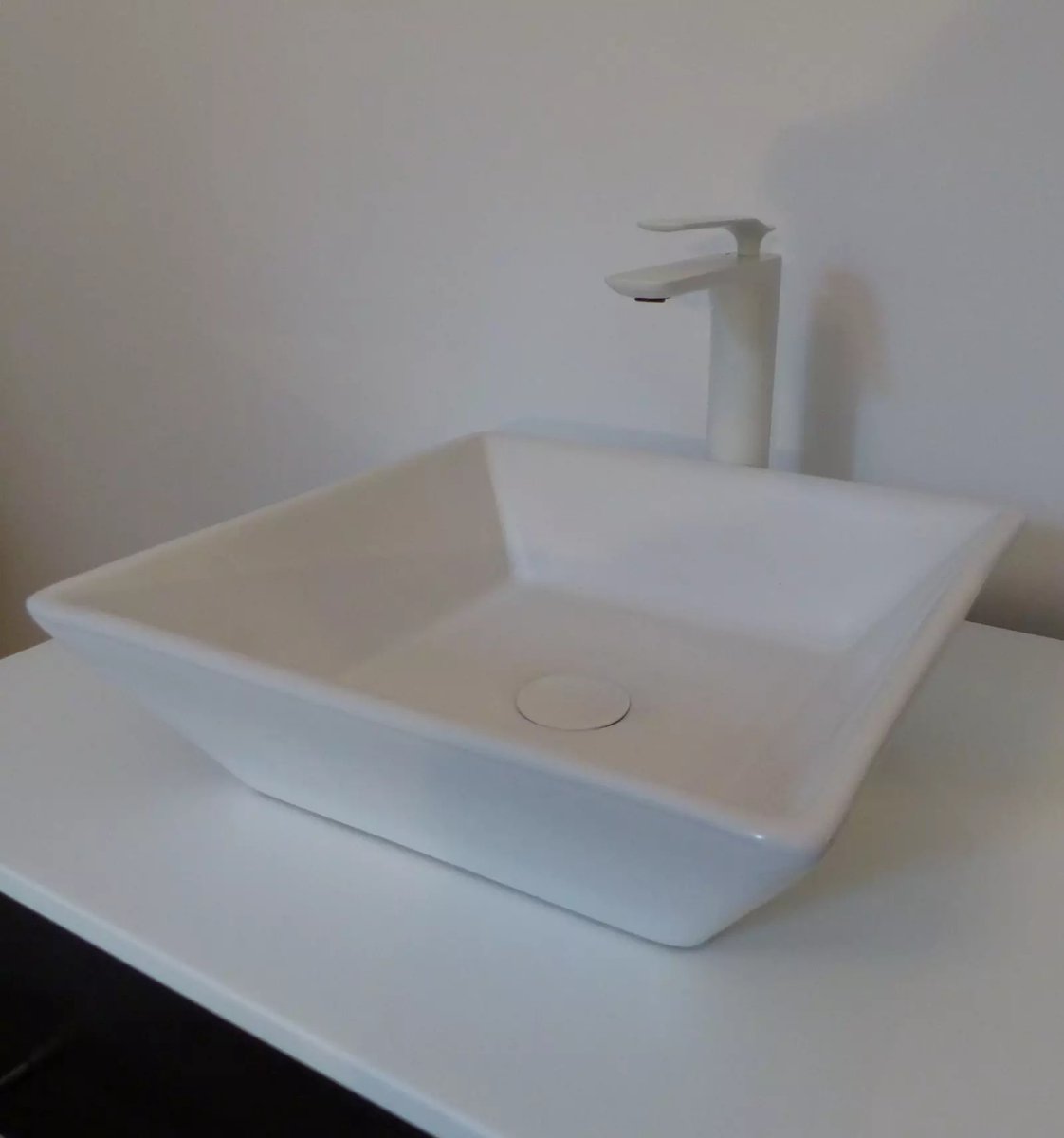 Keramische opzetwastafel,wasbak vierkant wit 42x42 cm mooi model AANBIEDING
