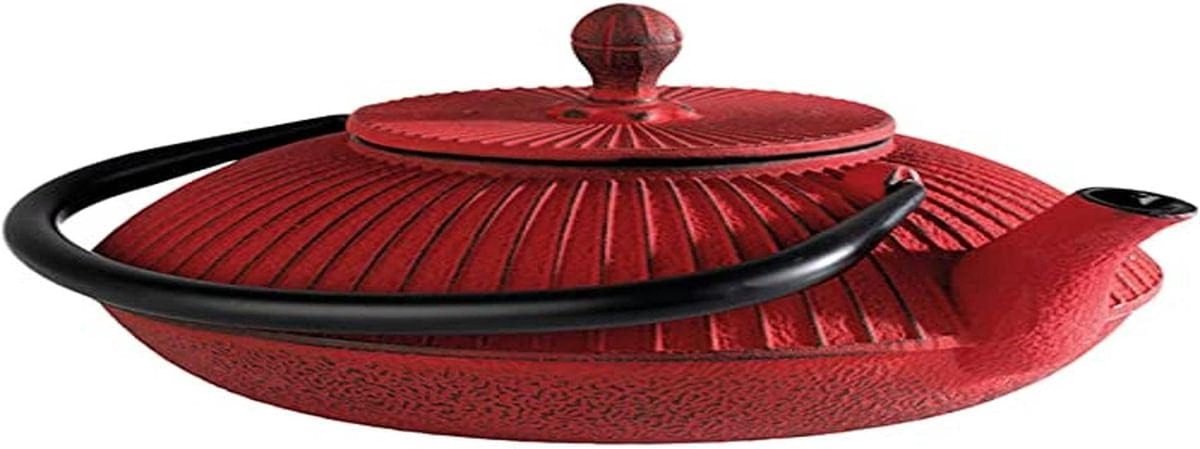 Gietijzeren Theepot met Geëmailleerde Binnenkant en Theezeef 0,8 Liter