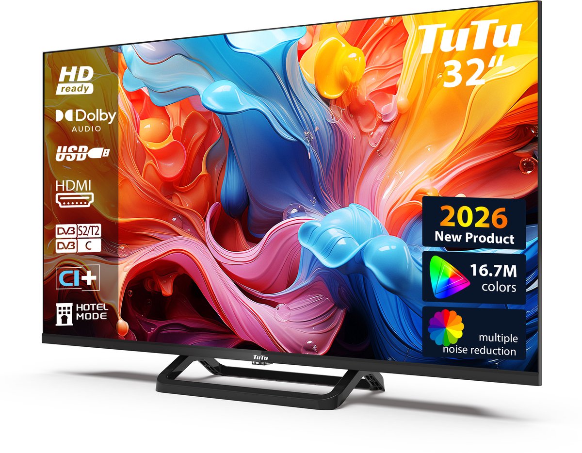 TuTu Standaard TV - LED HD - 32 inch/82 cm - Frameless - TuTu - €118,99
