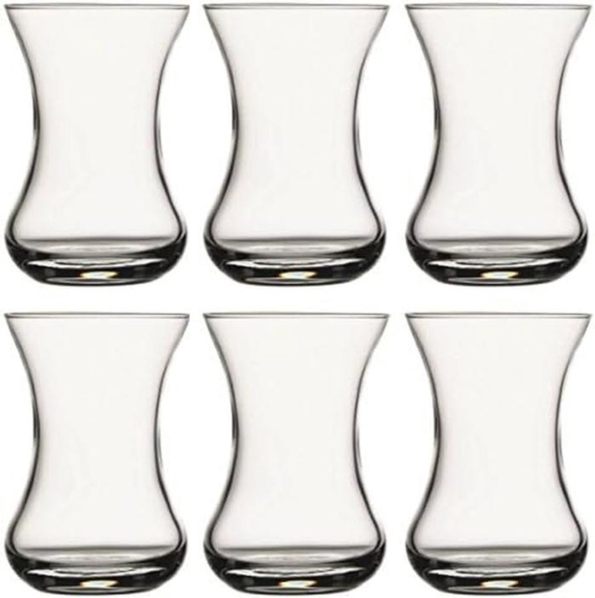 Set van 6 Turkse theeglazen glad 125 ml