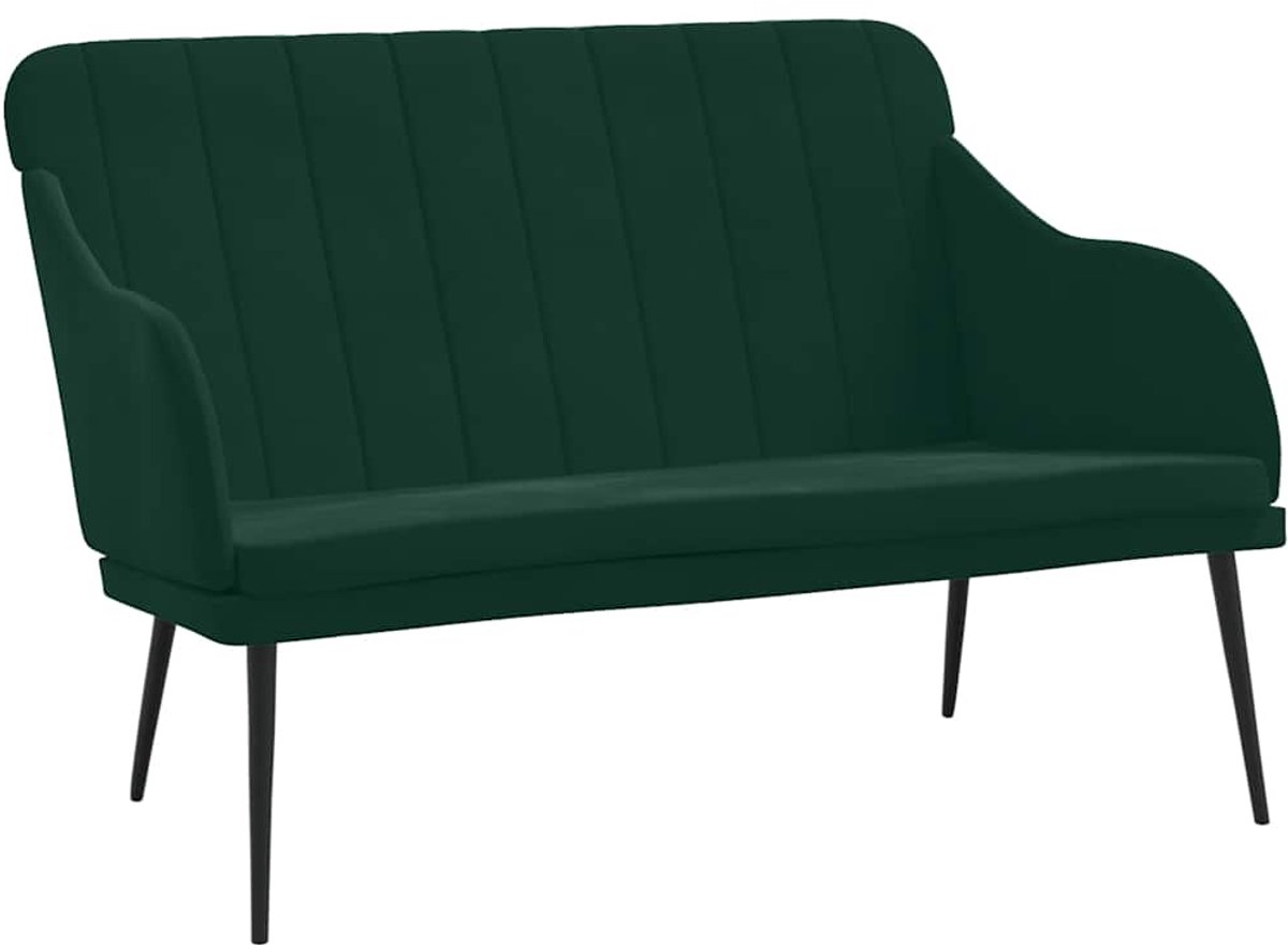 vidaXL - Bankje - 110x76x80 - cm - fluweel - donkergroen