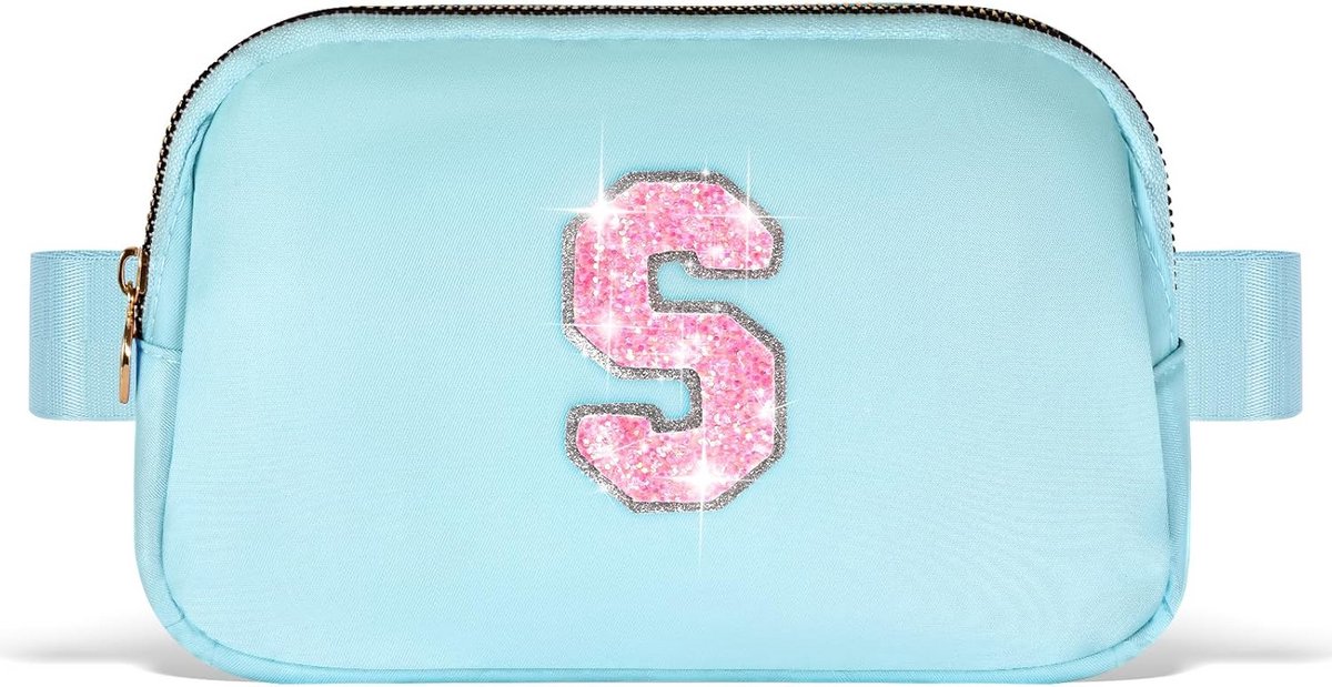 Heuptas Blauw voor Dames en Meisjes - Crossbody Tas met Initiaal