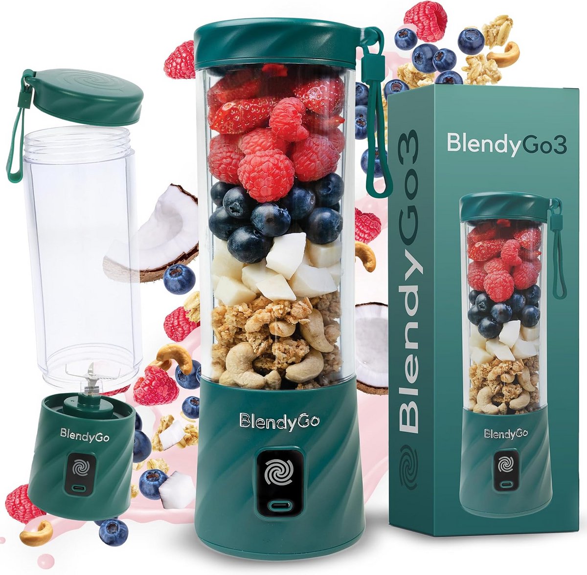 Krachtige Draagbare Blender USB-C Opladen 550ml voor Smoothies en Shakes