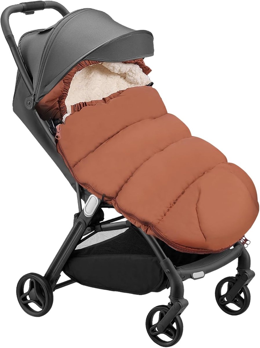 Baby Voetenzak - Kinderwagen Zak - Warm Blijven - Dubbellaags Design - 100 cm - Bruin