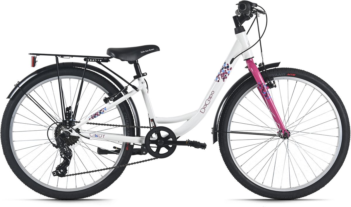 DaCapo kinderfiets 24" Cindy wit 7 versnellingen framemaat 32 cm – vanaf 8 jaar