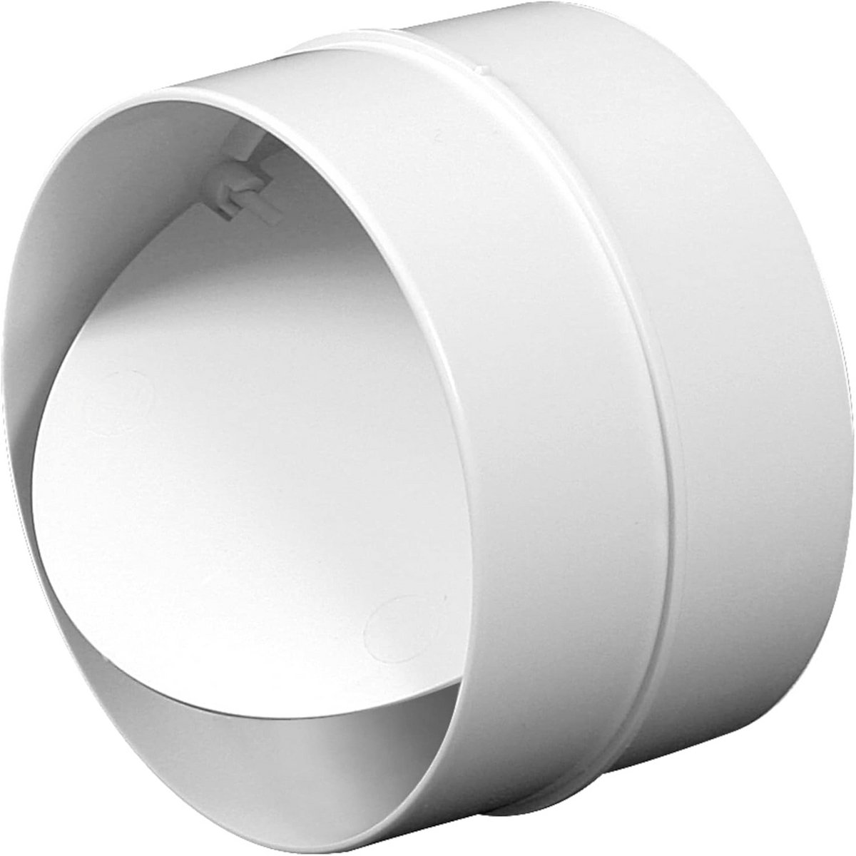 Ventilatiekanaal Connector - Terugslagklep Demper - Luchtstroom Reguleren - Ingebouwde Tochtsluiter - 150 mm - Wit