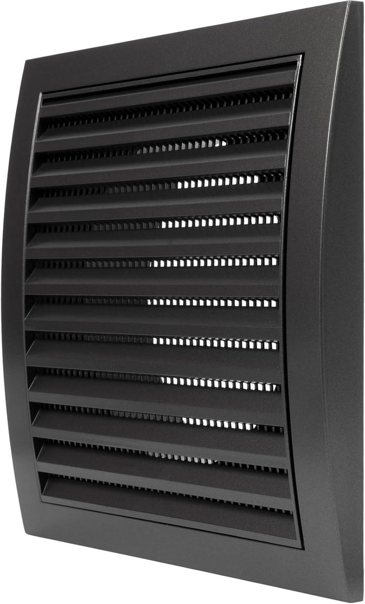 Afzuigkap 125 mm Zwart met Terugslagklep en Gaasbescherming voor Ventilatie