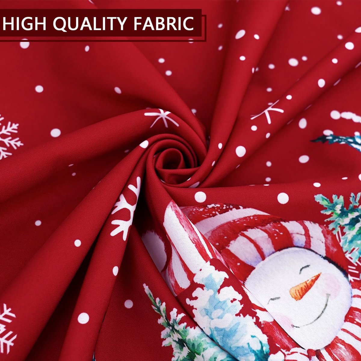 Waterdicht Rechthoekig Tafelkleed met Sneeuwpop Design voor Kerst en Winterdecoratie