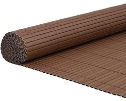 Tuinafscheiding PVC Bruin Dubbelzijdig Voor Tuin en Balkon