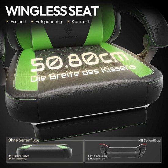 Ergonomische Race Gaming Stoel met Lumbaalsteun en Voetensteun tot 150 kg — afbeelding 2
