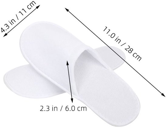 Wit, antislip, niet-geweven badslippers, maat 28x11cm, breedte 6cm.