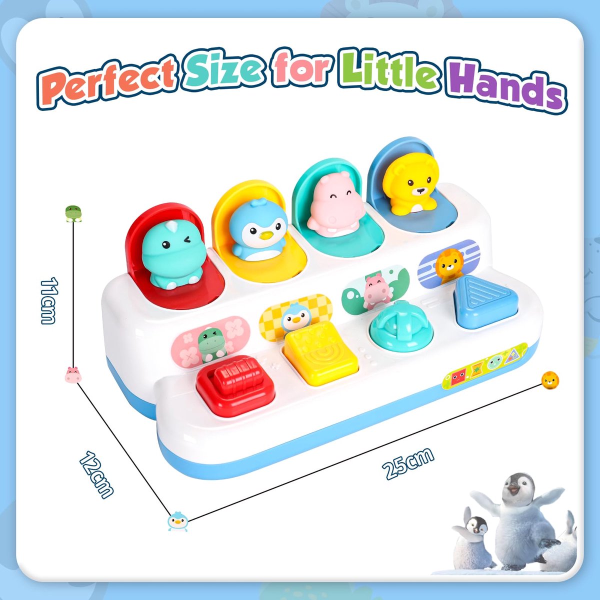 Pop-Up Peek-a-Boo Switch Box - Speelgoed voor vroege leeractiviteiten voor baby's (vanaf 1 jaar) - Causaal speelgoed, ontwikkelt fijne motoriek, bevordert de ontwikkeling van jonge kinderen