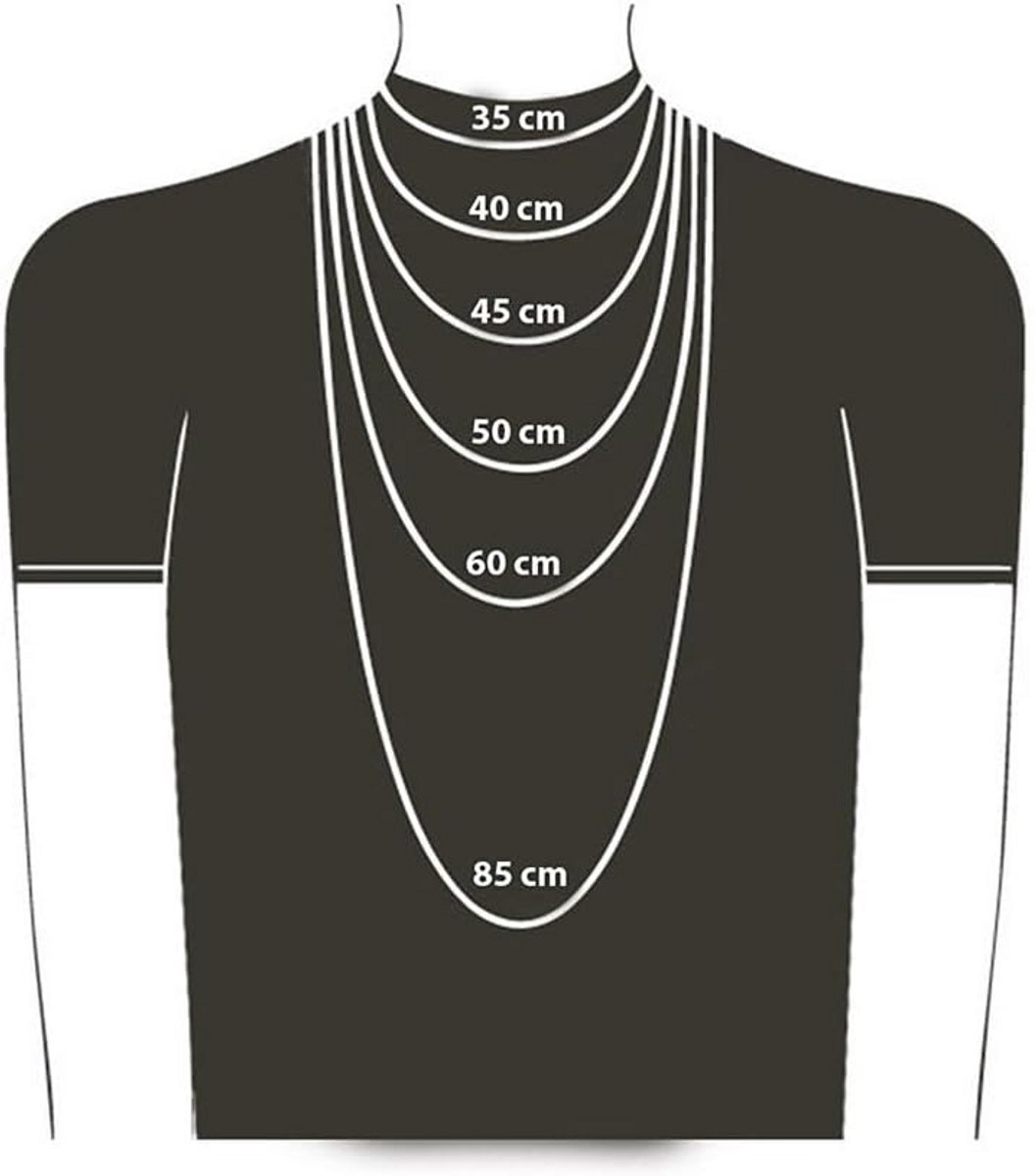 Herenketting met Kruishanger 585 Verguld 925 Sterling Zilver 55 cm Kettingset