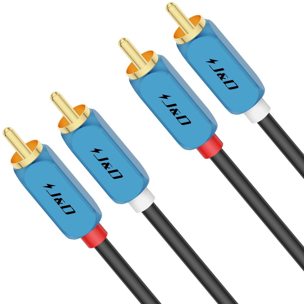 Stereo Audio Kabel 2 RCA M/M 3 Meter met Vergulde Stekkers voor Hifi en Thuisbioscoop