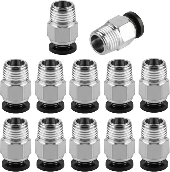 12 Stuks Pneumatische Koppelingen PC4-M10 met M10 Schroefdraad voor 3D