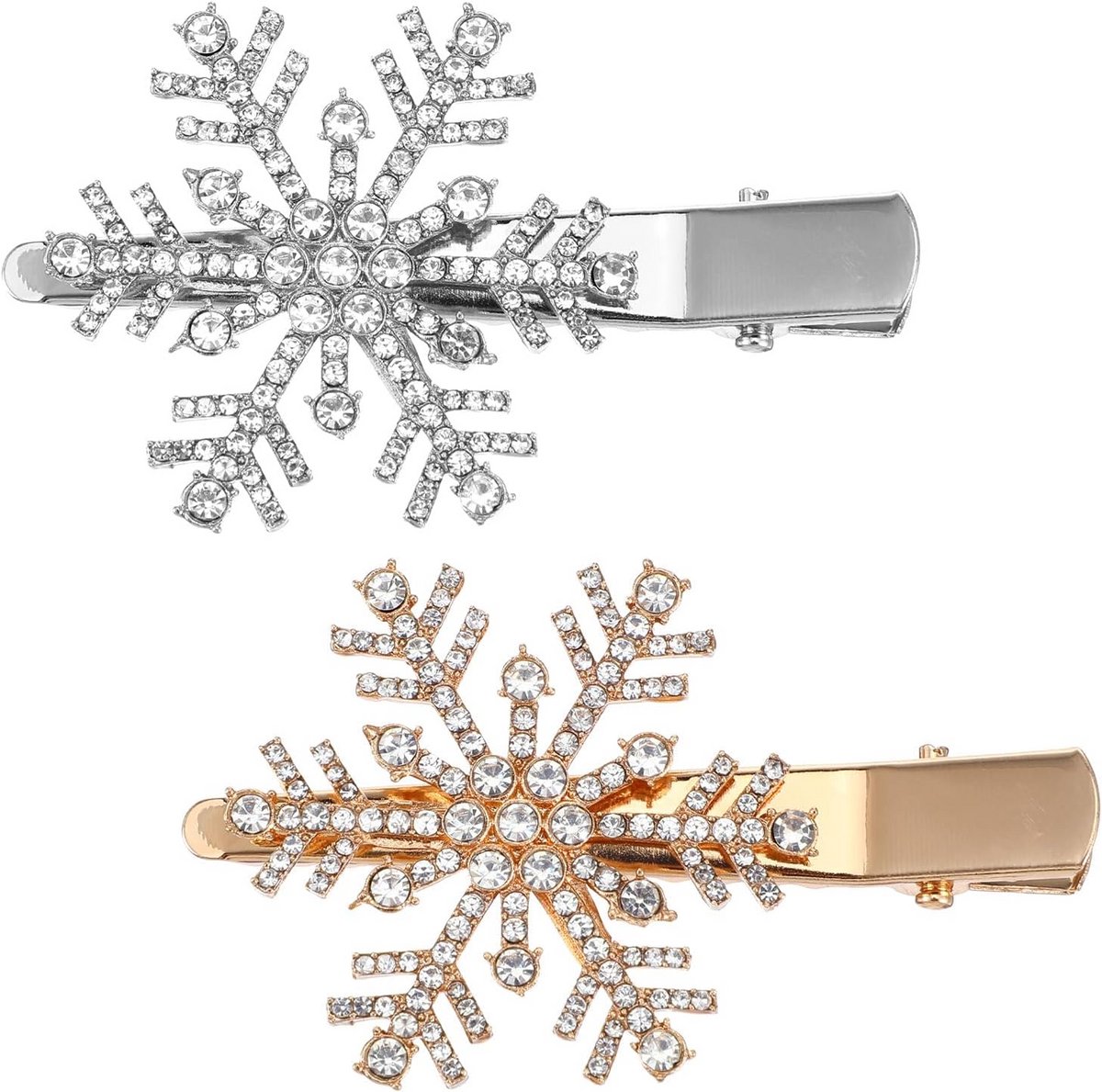 Set van 4 Kristallen Sneeuwvlok Haarspeldjes voor Feest en Bruiloft