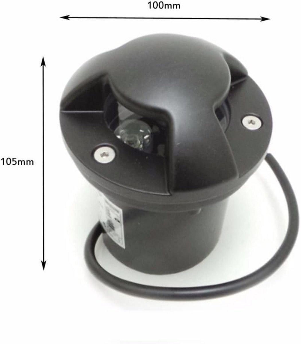 Waterdichte LED Inbouwspot Buiten met 3 Lichtstralen | 3W Vloerspot IP65