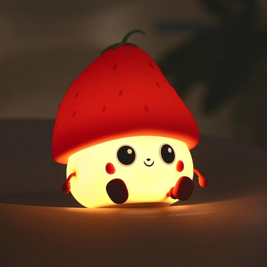 Nachtlampje - Bedlampje - Kindernachtlampje - Tiklampje - Warm licht - Timerfunctie - Woondecoratie - Geschikt voor slaapkamer - Studiekamer - Kinderkamer - Rood - 9,5*9*11,5 cm-1W van Merkloos — afbeelding 3