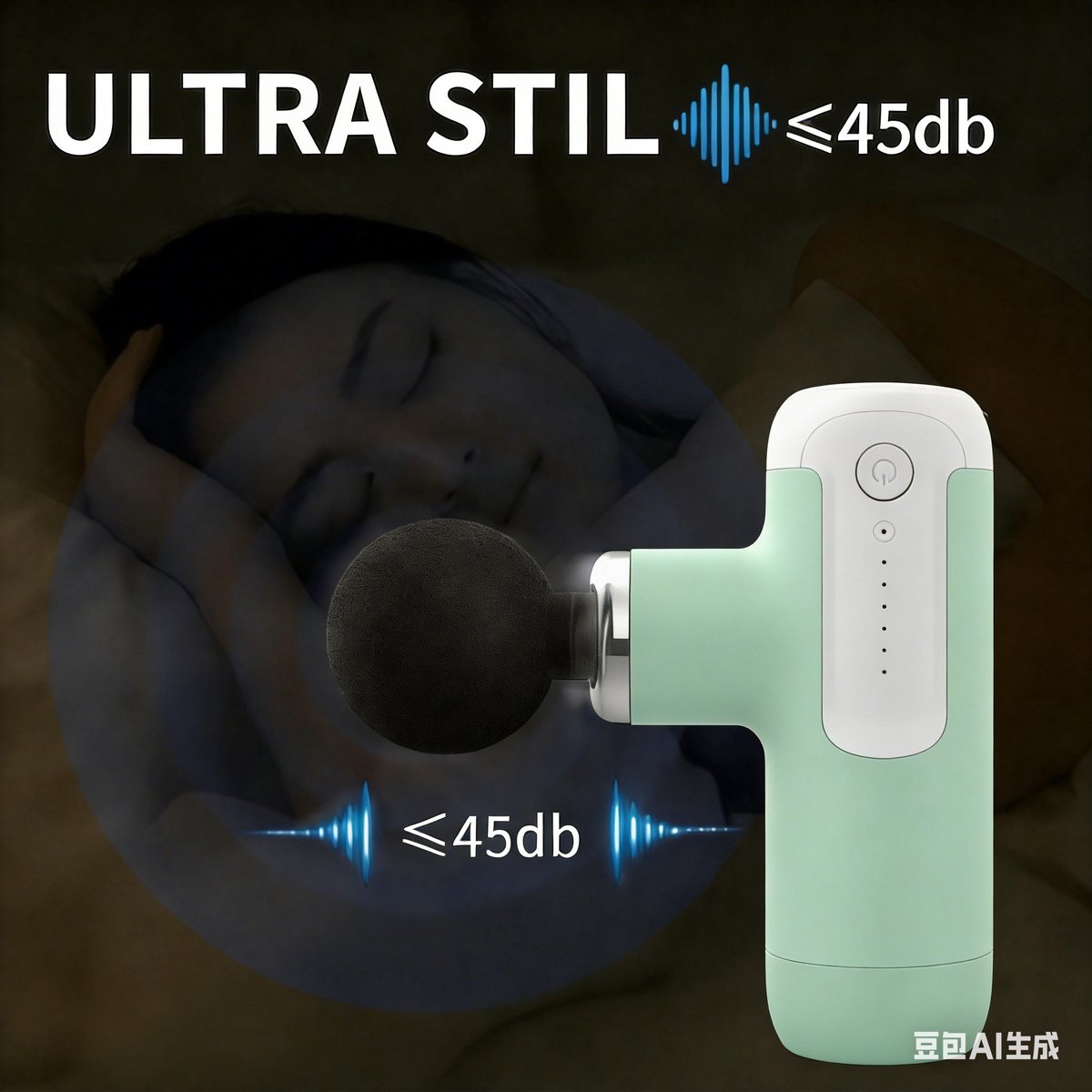 Mini Massage-gun met 4 Verwisselbare (EAN: ...0551) - afbeelding 2